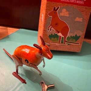 Vintage Wind-Up Kangaroo Toy - Orange